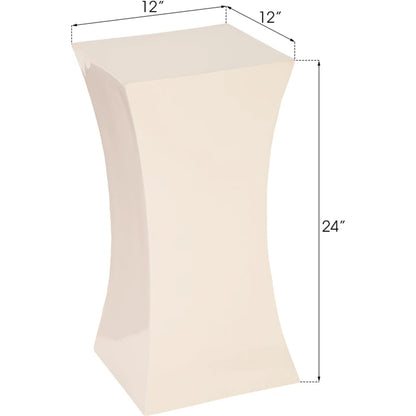 Paya Pedestal by Phillips Collection in white and gel coat. Made from resin in a modern style.