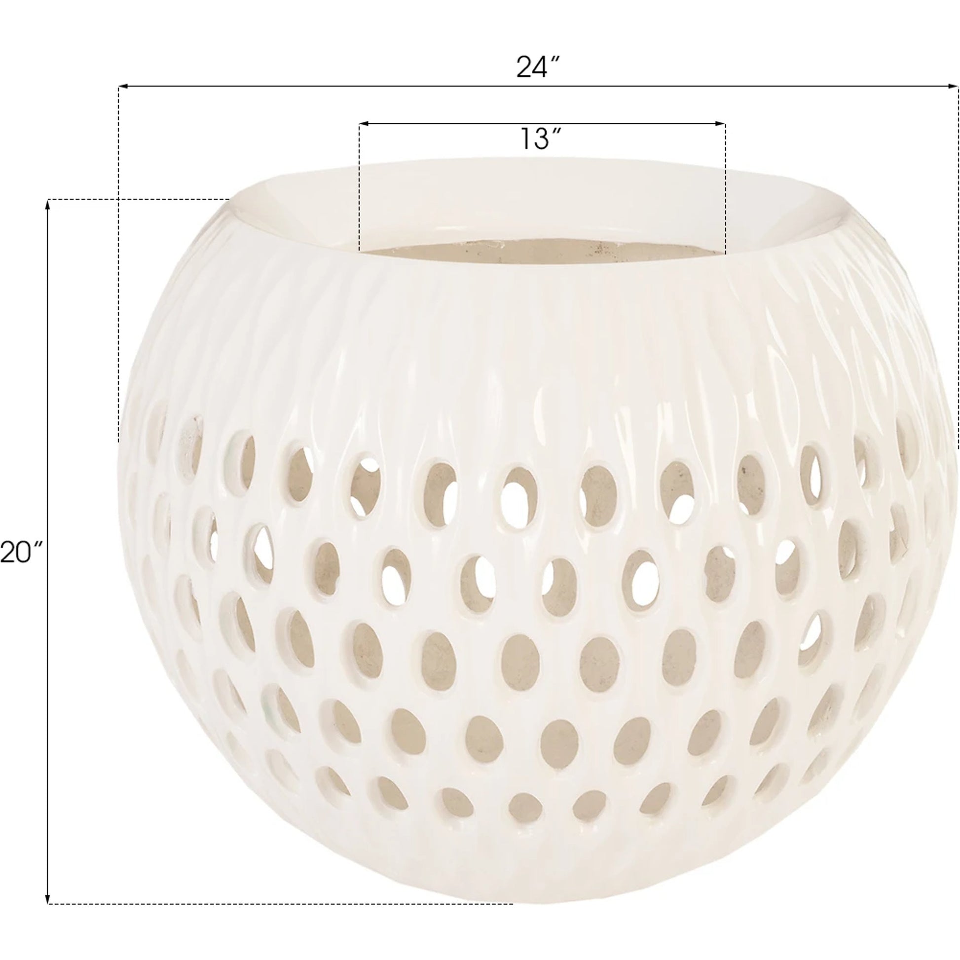 Breathe Planter by Phillips Collection in gel coat. Made from resin in a coastal style.