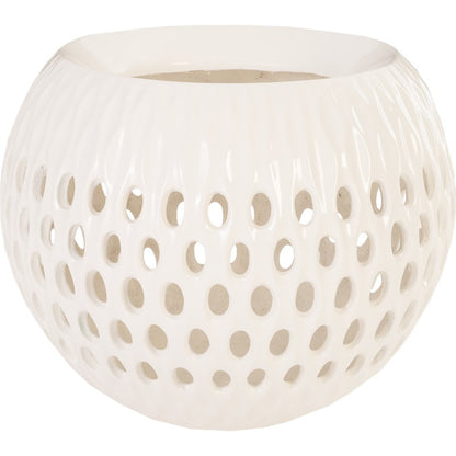 Breathe Planter by Phillips Collection in gel coat. Made from resin in a coastal style.