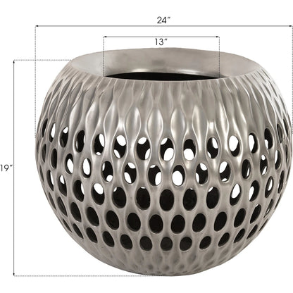 Breathe Planter by Phillips Collection in gel coat. Made from resin in a coastal style.