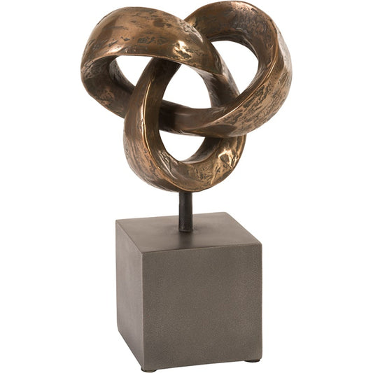 Trifoil Table Sculpture by Phillips Collection in bronze and polished bronze. Made from resin in a eclectic & global style.