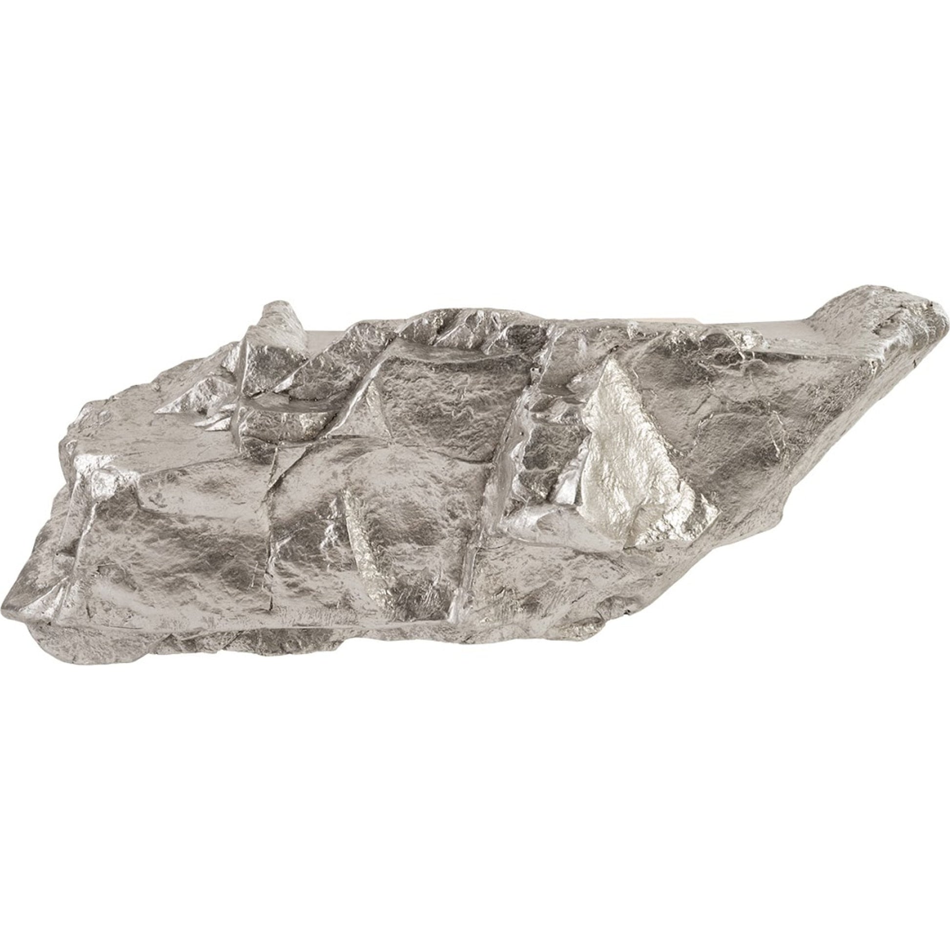 Boulder Shelf by Phillips Collection in gold and gold leaf. Made from resin in a modern style.