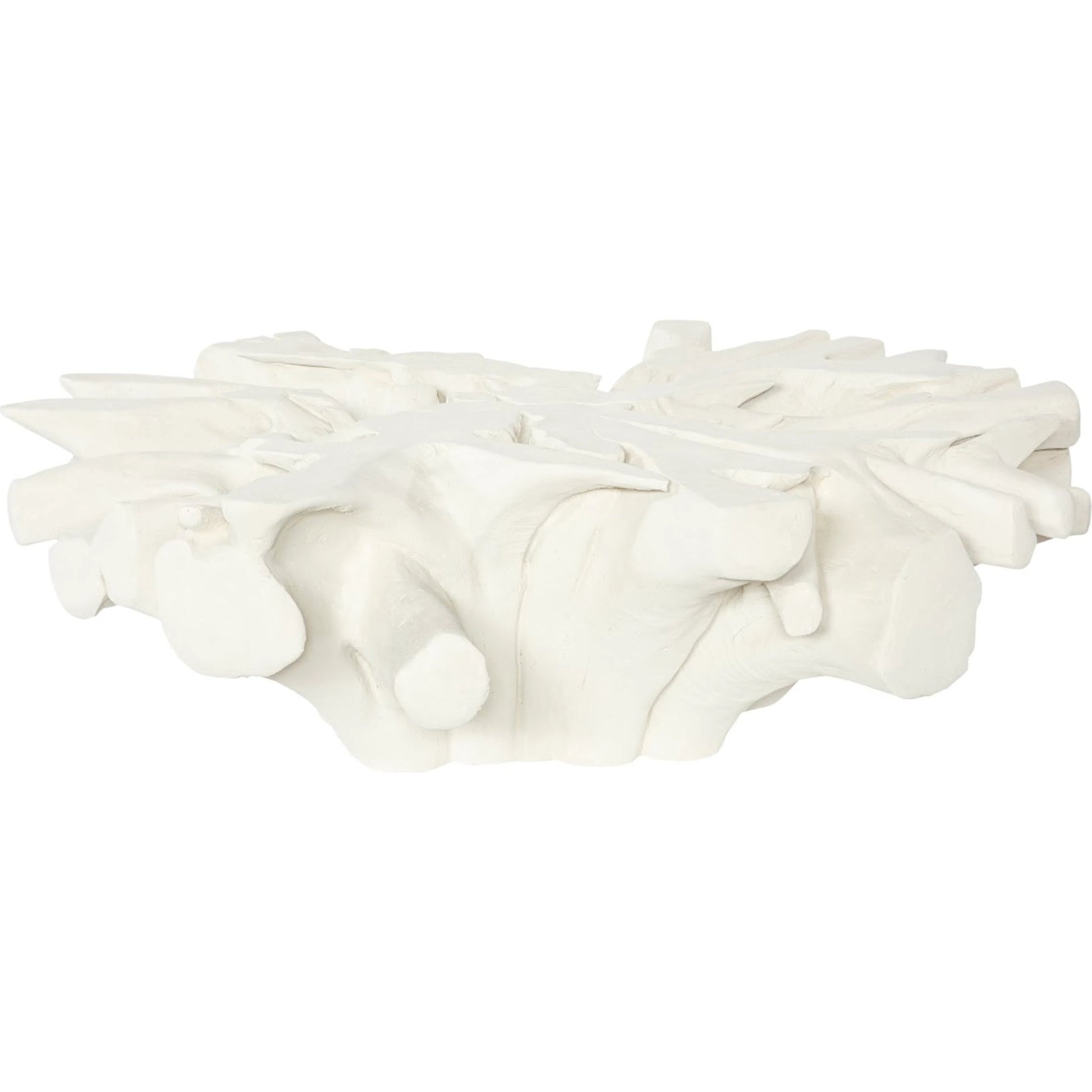 Cast Sonokeling Coffee Table by Phillips Collection in off white and white stone. Made from resin in a modern style.
