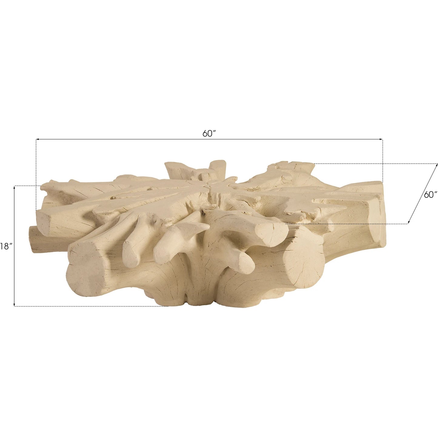 004 SR-820202 | Additional Silo | Cast Sonokeling Coffee Table by Phillips Collection in off white and white stone. Made from resin in a modern style.