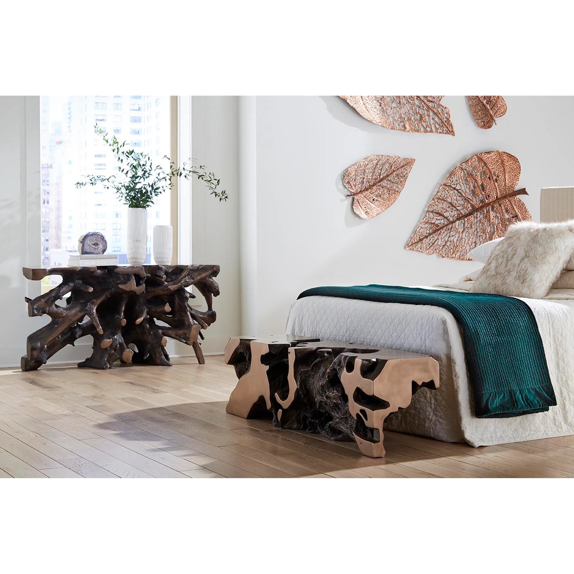 Beau Cast Root Console Table by Phillips Collection. Made from resin in a coastal style.