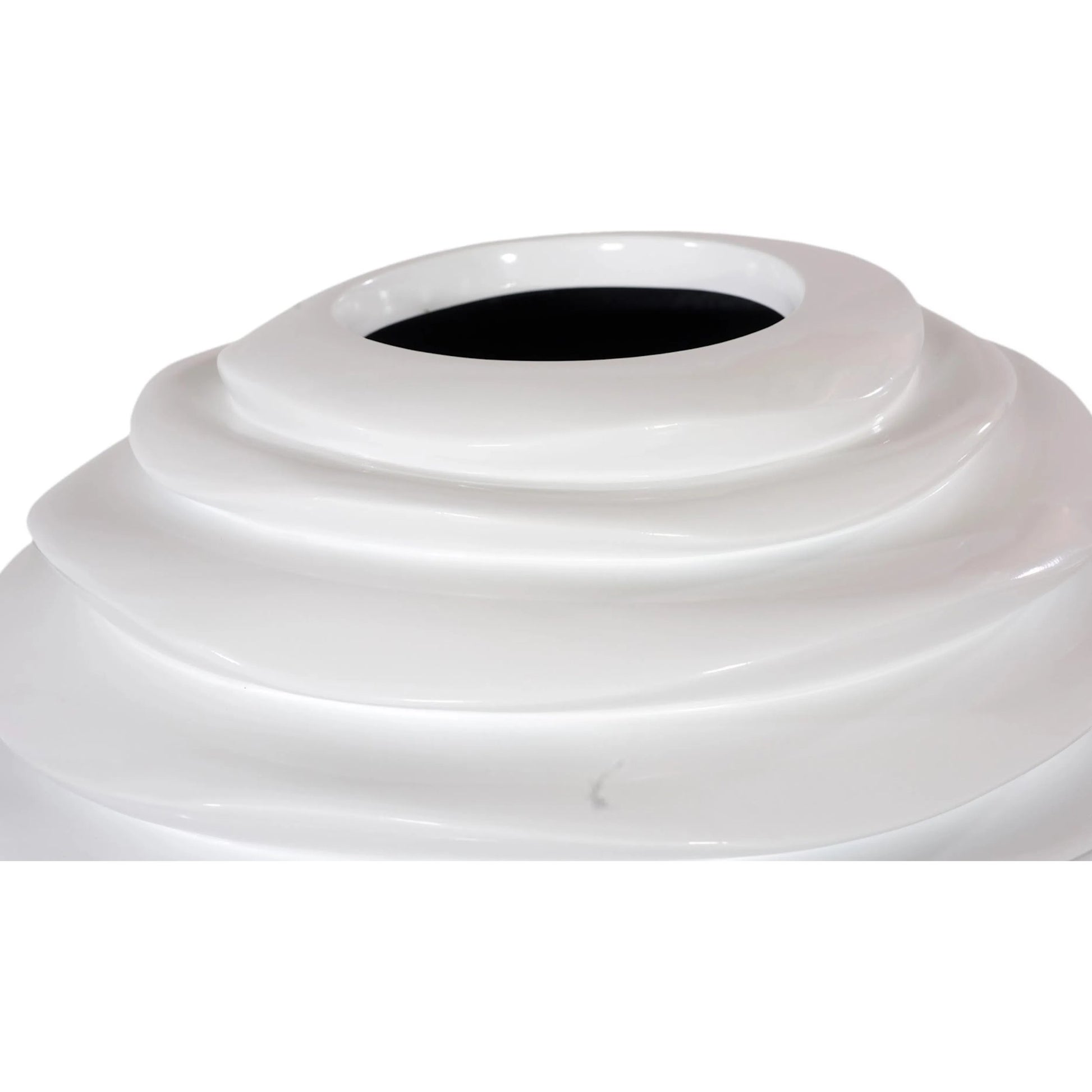 Spiral Planter by Phillips Collection in white. Made from resin in a modern style.