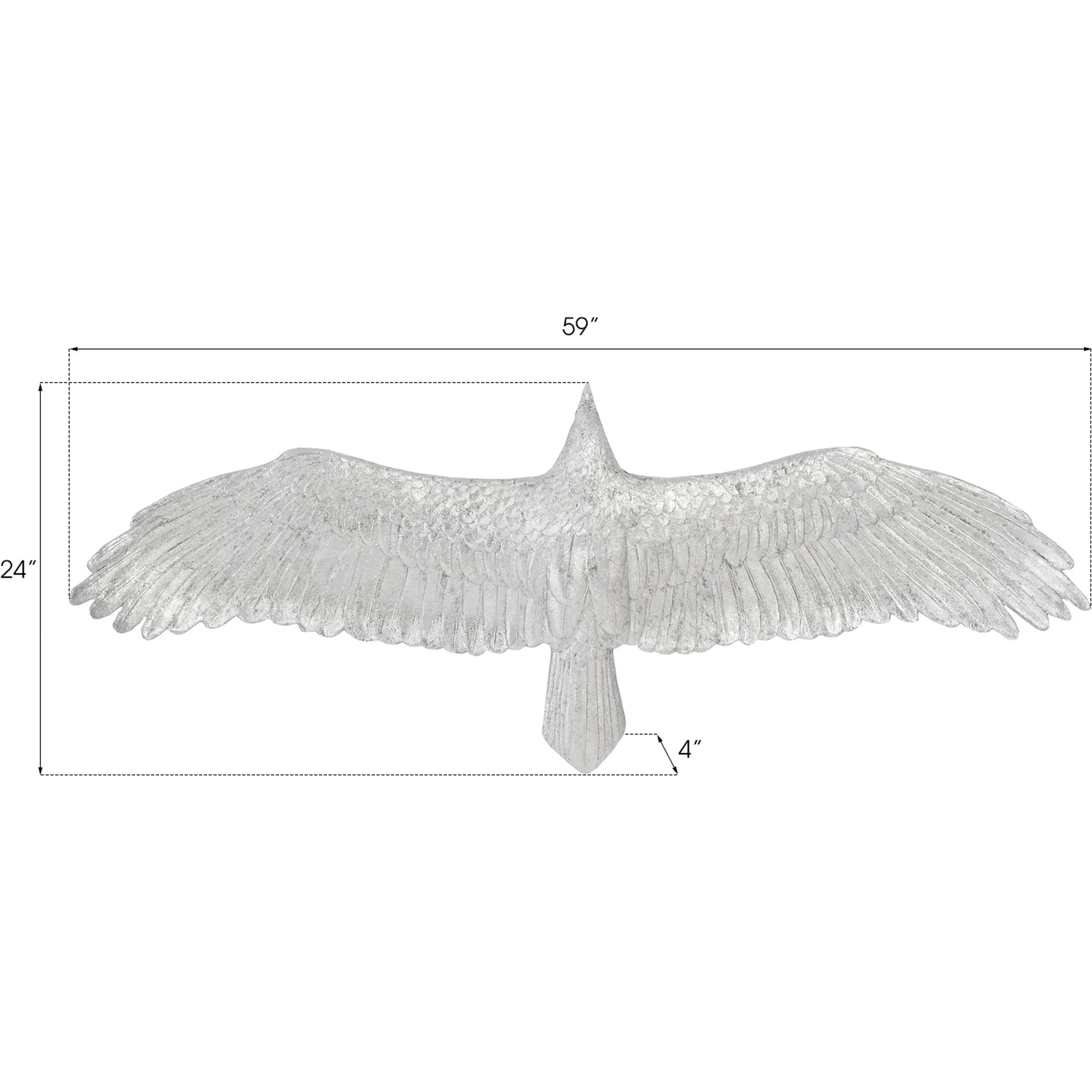 Soaring Eagle Wall Art by Phillips Collection in silver and silver leaf. Made from resin in a eclectic & global style.