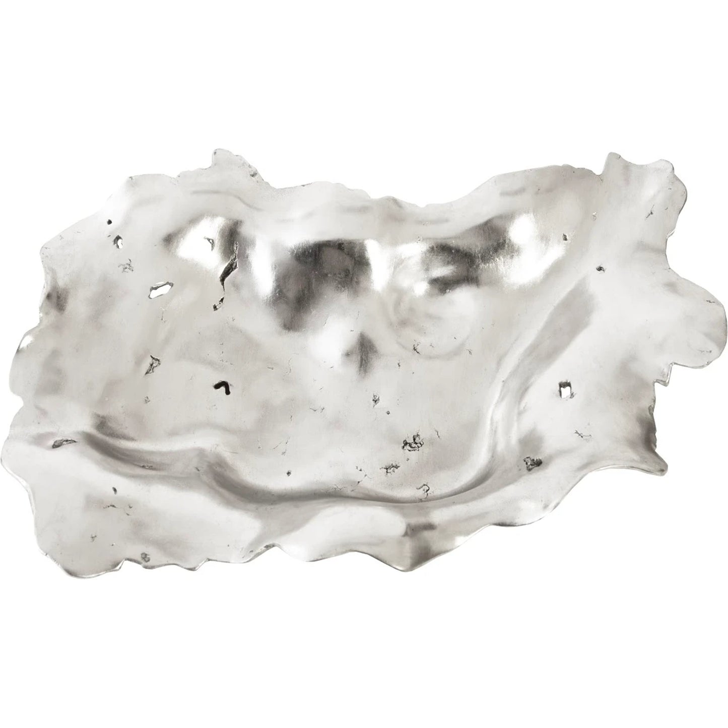 002 SI-1944938 | Additional Silo | Cast Silver Burled Wood Bowl by Phillips Collection in silver. Made from resin in a rustic style.