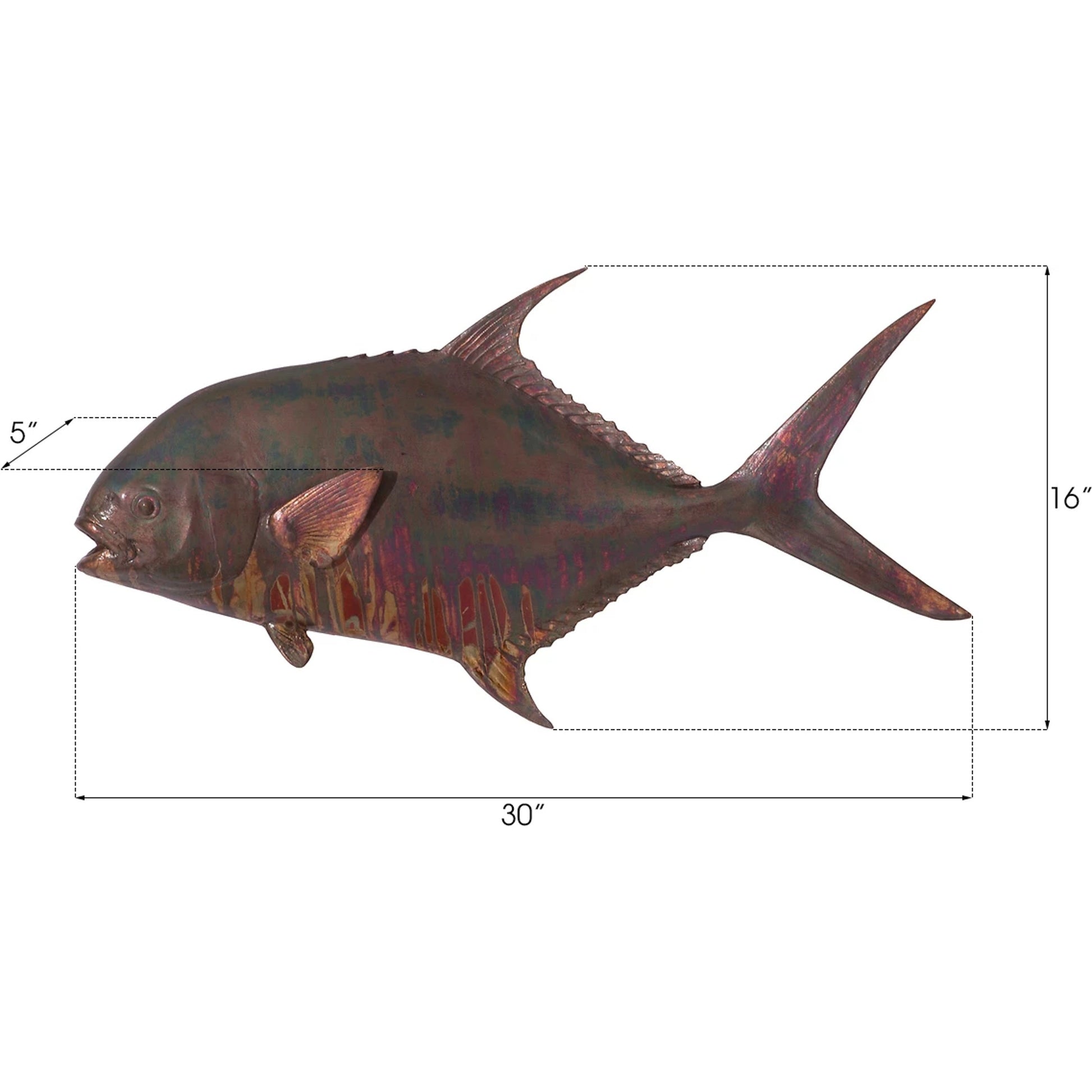 Permit Fish Wall Sculpture by Phillips Collection. Made from resin in a modern style.