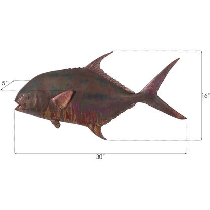 Permit Fish Wall Sculpture by Phillips Collection. Made from resin in a modern style.