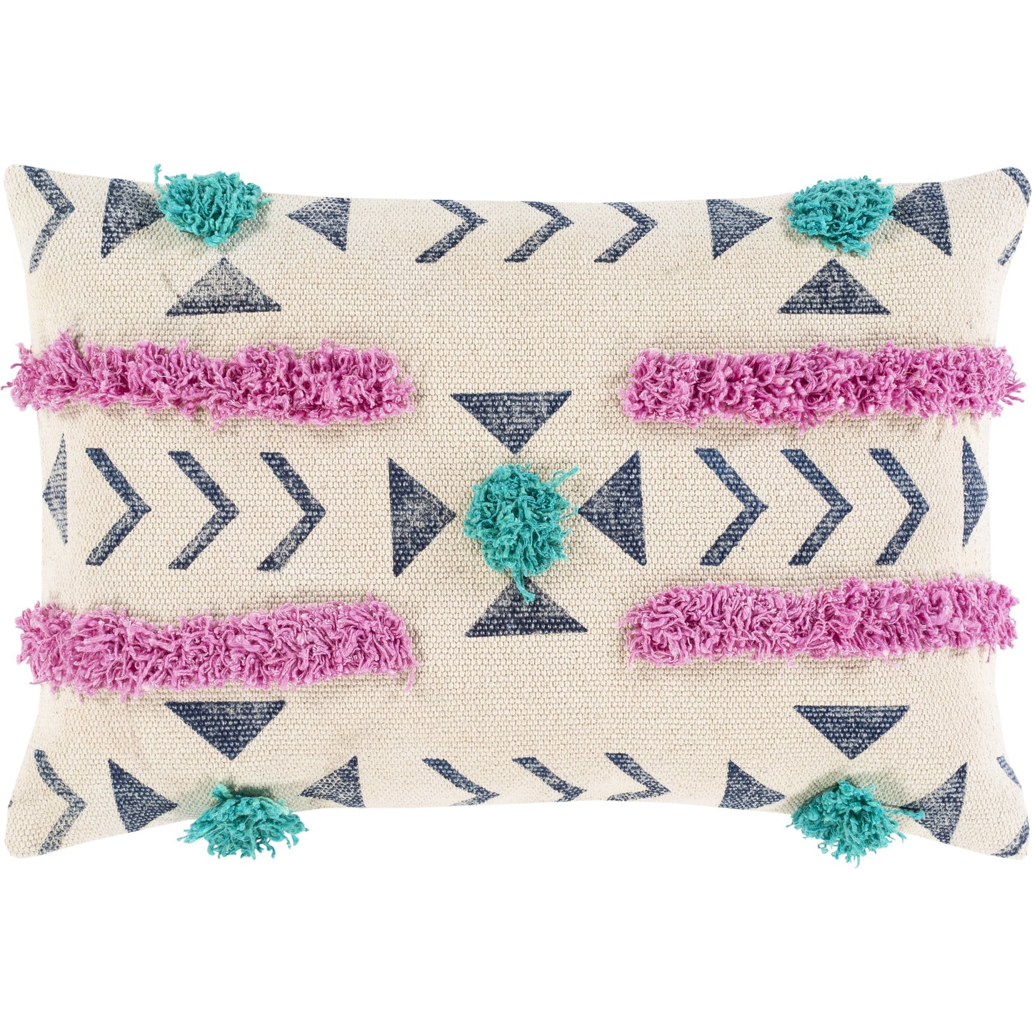 001 SR-880801,SR-880802 | Primary Silo | Phoebe Pillow - 5687 by Surya in purple, beige, dark blue, teal. Made from 100% cotton in a rustic style.