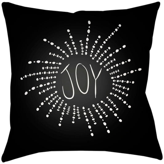 Bursting with Joy Pillow - 13238 by Livabliss in black. Made from front: 100% polyester, back: 100% polyester, fill: 100% polyester, polyfill in a traditional style.