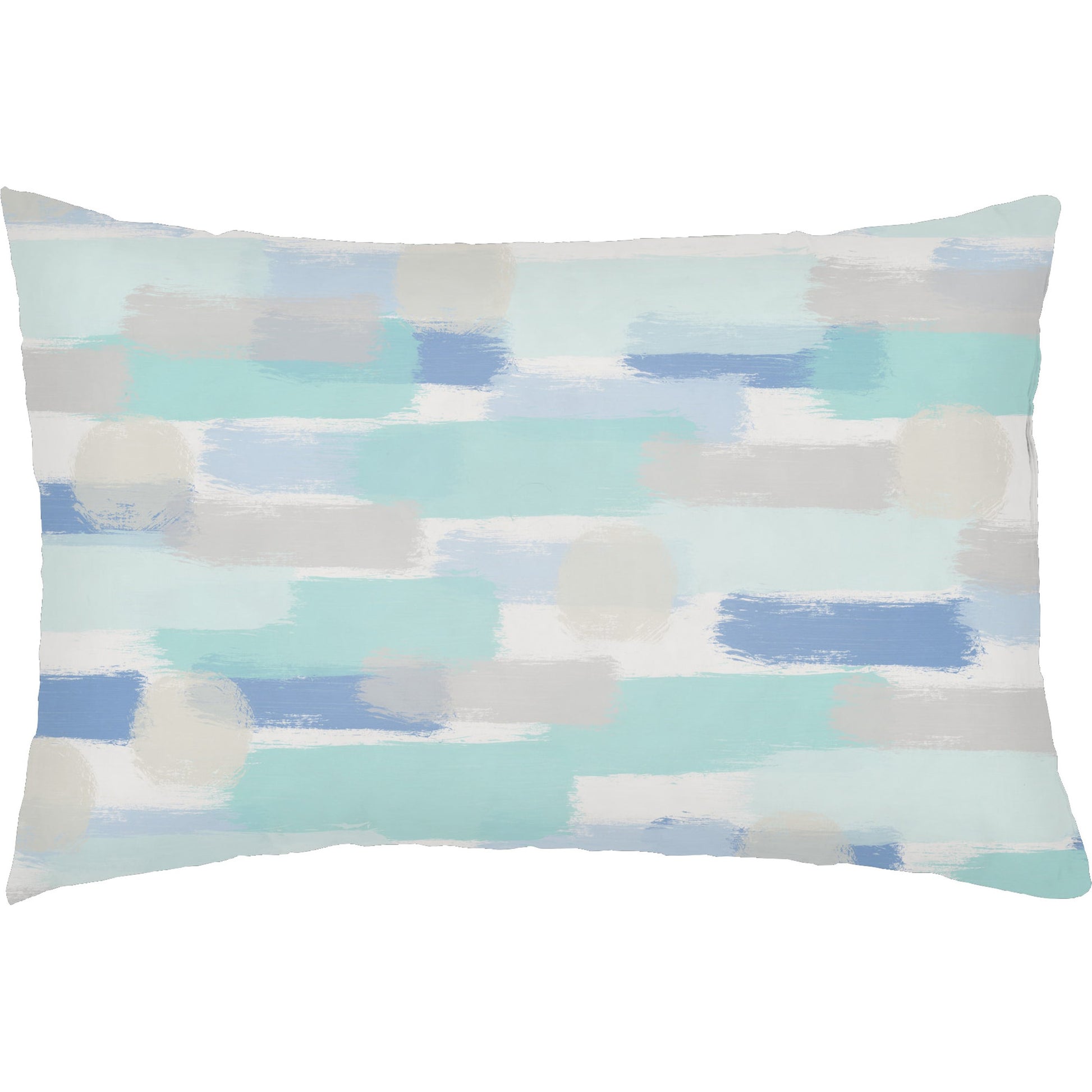Seaside Splendor Indoor/Outdoor Pillow by Livabliss in seafoam. Made from front: 100% polyester, back: 100% polyester, fill: 100% polyester, polyfill in a coastal style.