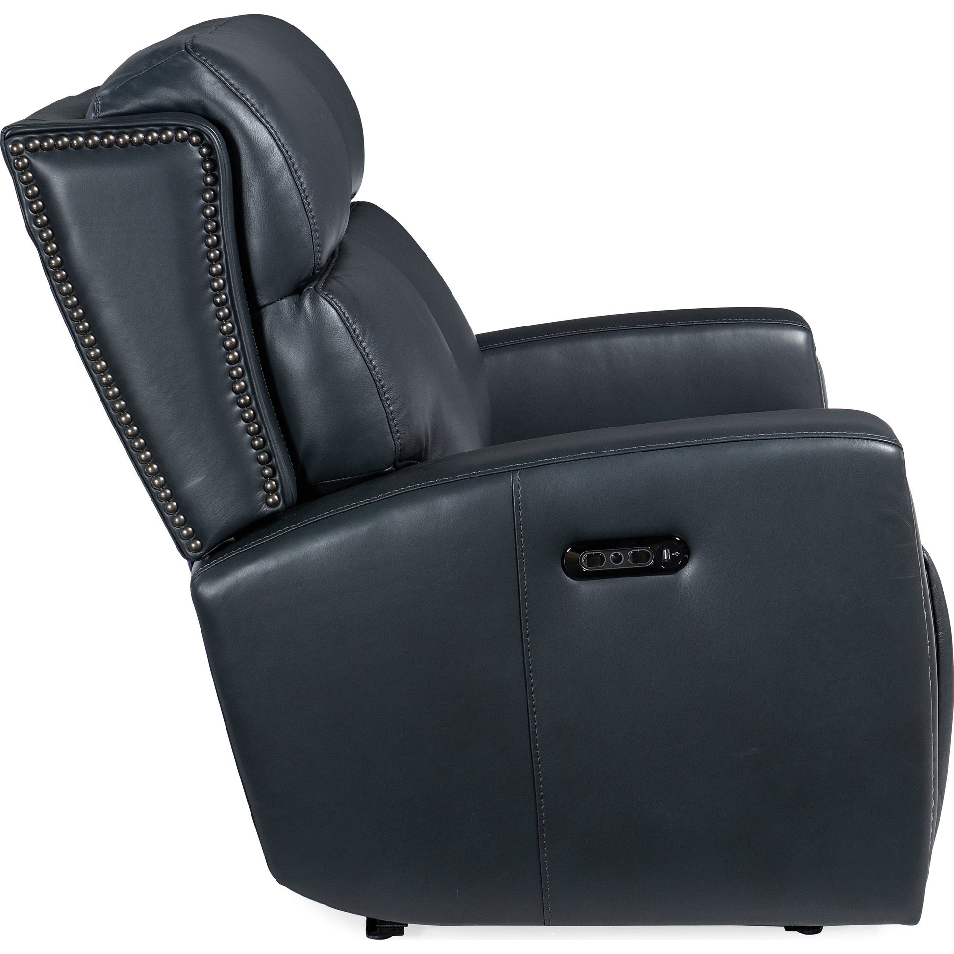 Ruthe Zero Gravity Power Recline Loveseat by Hooker Furniture. Made from leather in a traditional style.