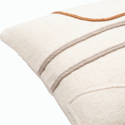 Philip Pillow - 11146 by Surya in cream, gray, burnt orange. Made from 100% wool, 100% cotton in a eclectic & global style.