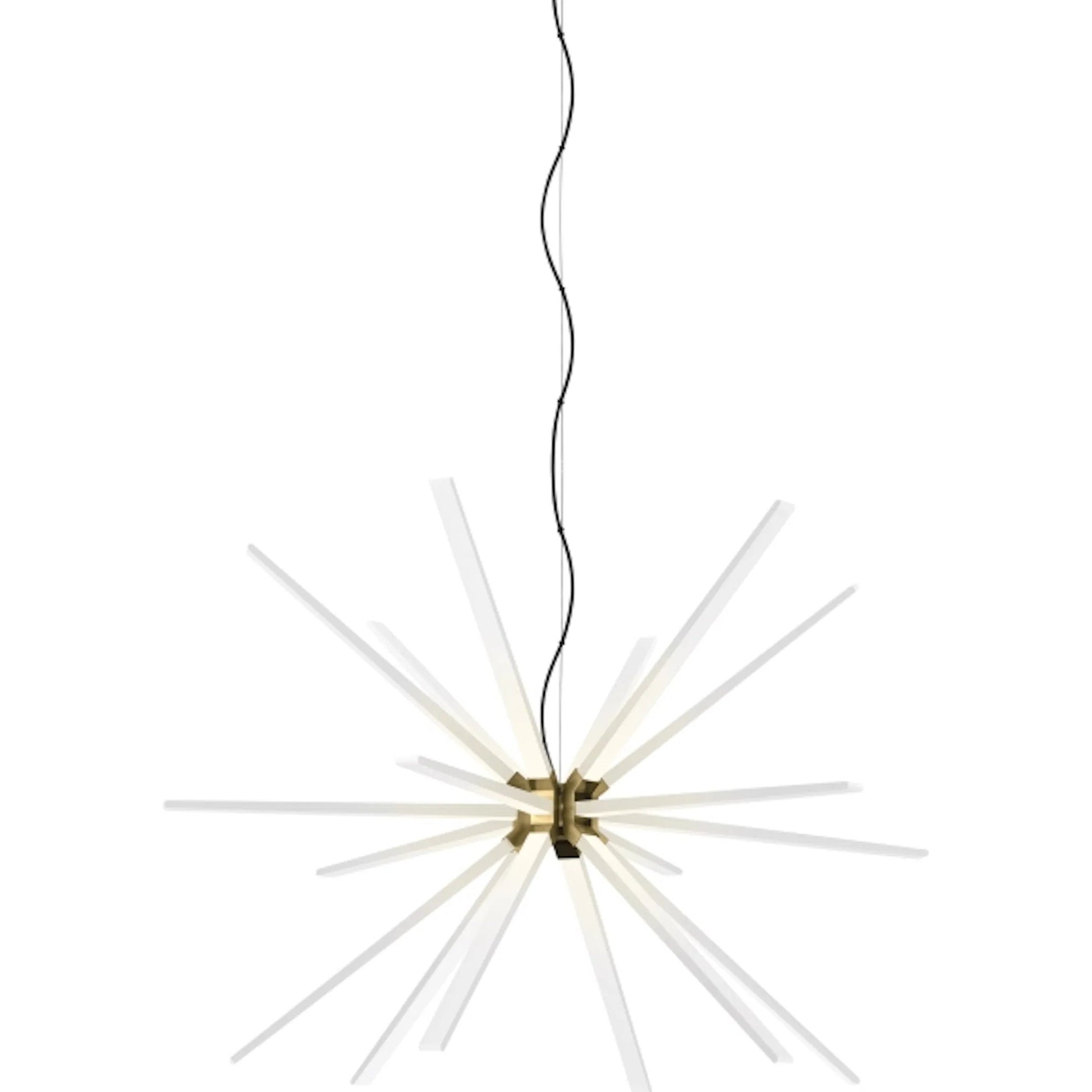 Photon 48" Chandelier by Visual Comfort & Co. in satin nickel. Made from aluminum in a unique style.