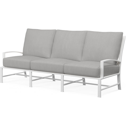 Bristol Outdoor Sofa in Canvas Flax w/ Self Welt by Sunset West. Made from aluminum in a modern style.