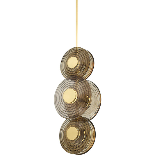 Griston 6 Light Pendant by Hudson Valley in aged brass. Made from steel in a modern style.