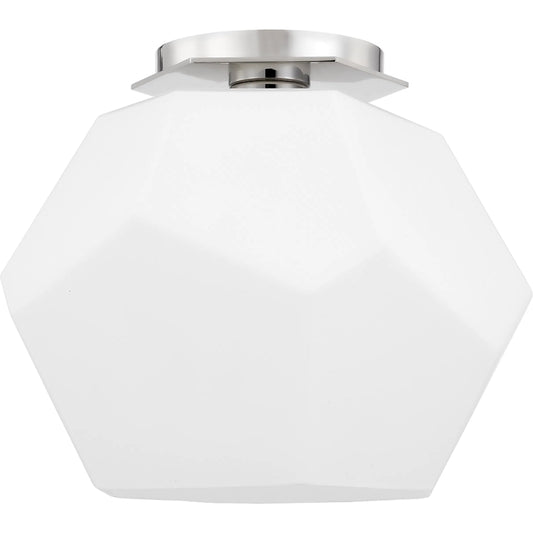 Tring 1 Light Flush Mount by Hudson Valley in polished nickel. Made from steel in a modern style.