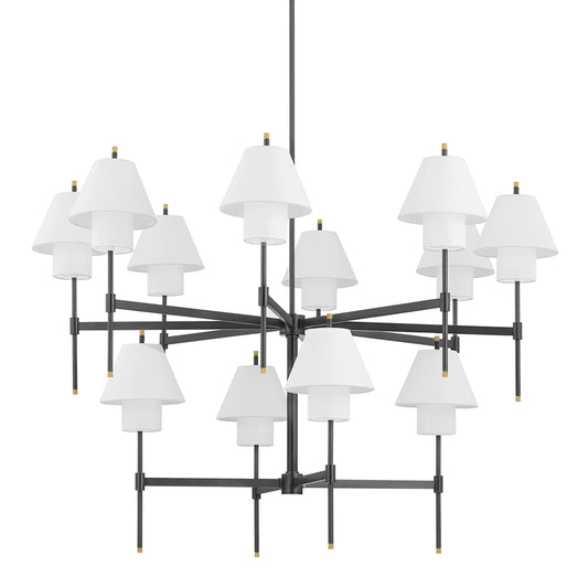 Glenmoore 12 Light Chandelier by Hudson Valley. Made from steel in a modern style.