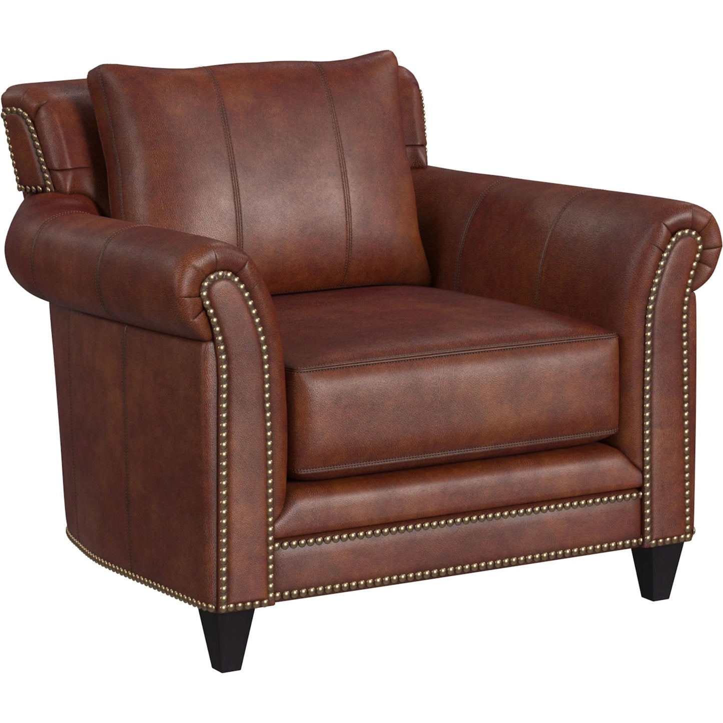 001 SI-2379451 | Primary Silo | Richardson Stationary Chair by Bradington-Young by Hooker Furniture in brown. Made from leather in a unique style.