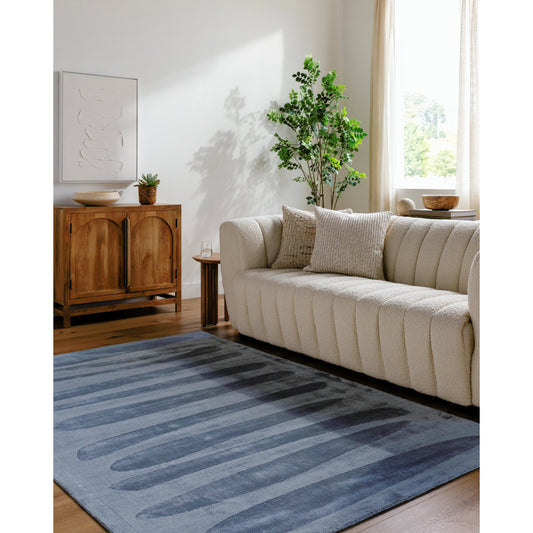 Pier Rug - 484713 by Surya in grey, medium grey, slate blue, metallic - silver. Made from viscose in a unique style.