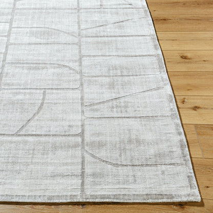 Pier Rug - 484735 by Surya in light silver, slate, silver. Made from viscose in a unique style.