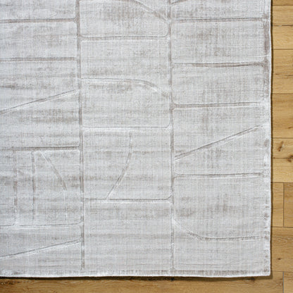 Pier Rug - 484735 by Surya in light silver, slate, silver. Made from viscose in a unique style.