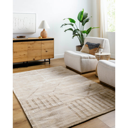 Pier Rug - 484757 by Surya in ash, pearl, khaki. Made from viscose in a unique style.