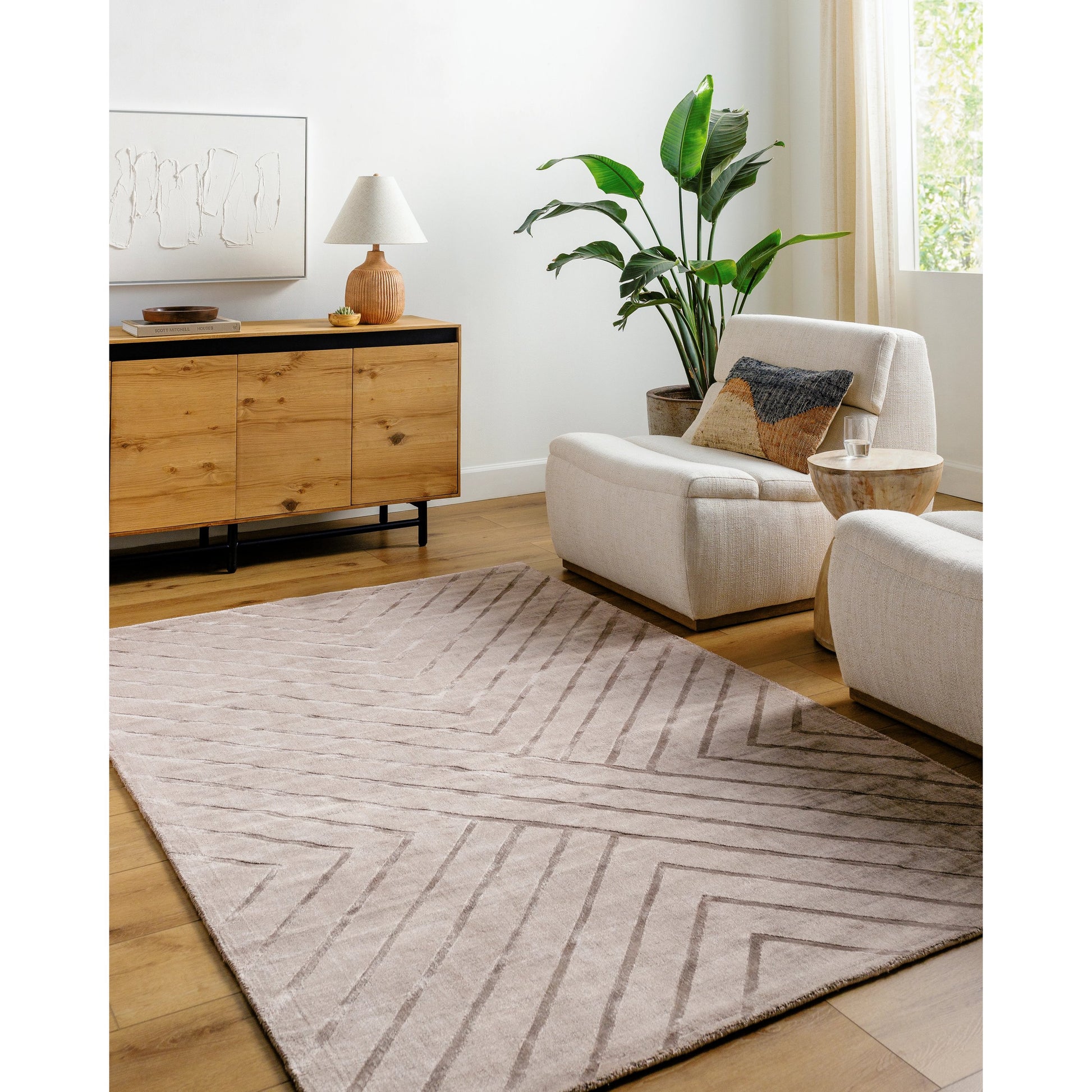 Pier PIE-2307 Rug by Surya in taupe, sandstone, beige. Made from viscose in a unique style.