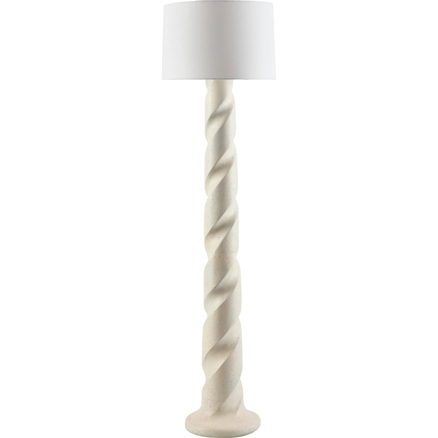 001 SI-2244659 | Primary Silo | Piox Accent Floor Lamp by Surya in white, cream, translucent, metallic nickel and paintedpainted. Made from resin, linen, plastic in a transitional style.