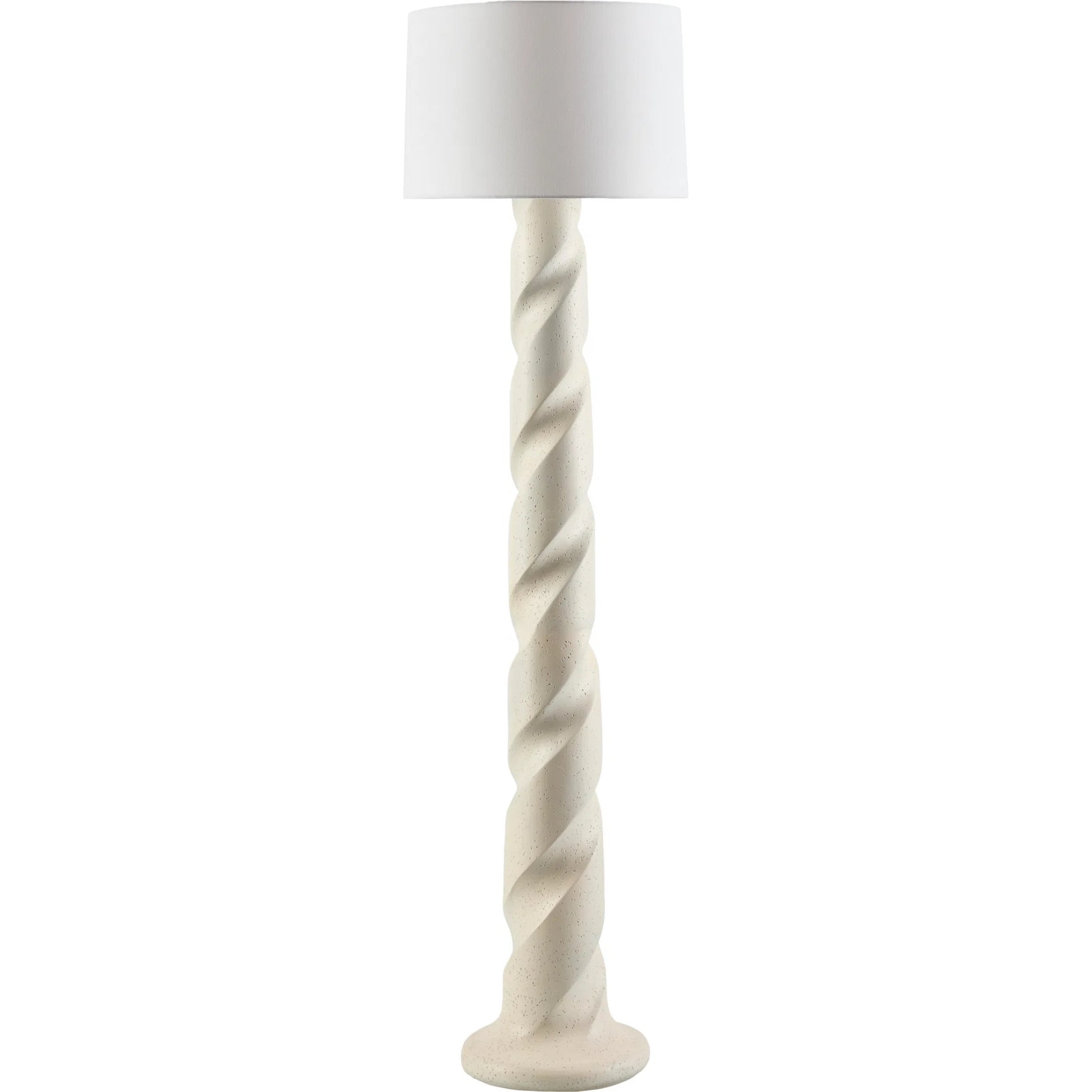 Piox Accent Floor Lamp by Surya in white, cream, translucent, metallic nickel and paintedpainted. Made from resin, linen, plastic in a transitional style.