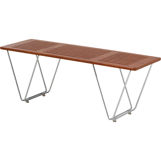 Fuji Bench by Pasargad Home in walnut. Made from metal, wood in a unique style.