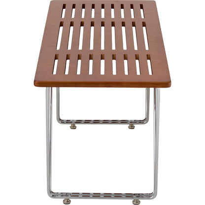 Fuji Bench by Pasargad Home in walnut. Made from metal, wood in a transitional style.