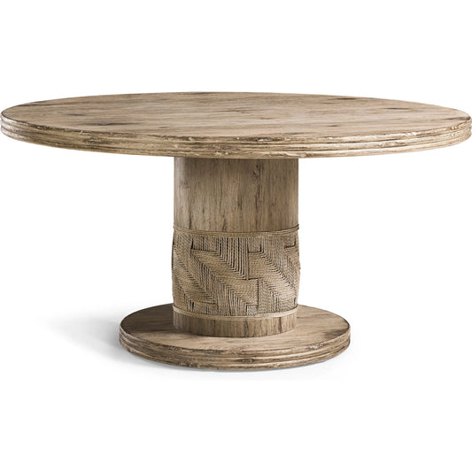 60" Sagehill Round Dining Table by Jonathan Charles in timberon grey oak. Made from oak in a cottage & farmhouse style.