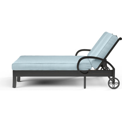 Monterey Outdoor Double Chaise by Sunset West in browns. Made from aluminum in a cottage & farmhouse style.