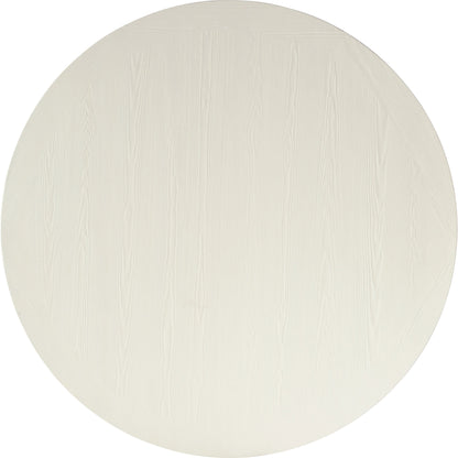 Serenity Laguna Round Dining Table by Hooker Furniture in shell, lagoon. Made from pine veneers, solid-wood edge top, resin in a modern style.