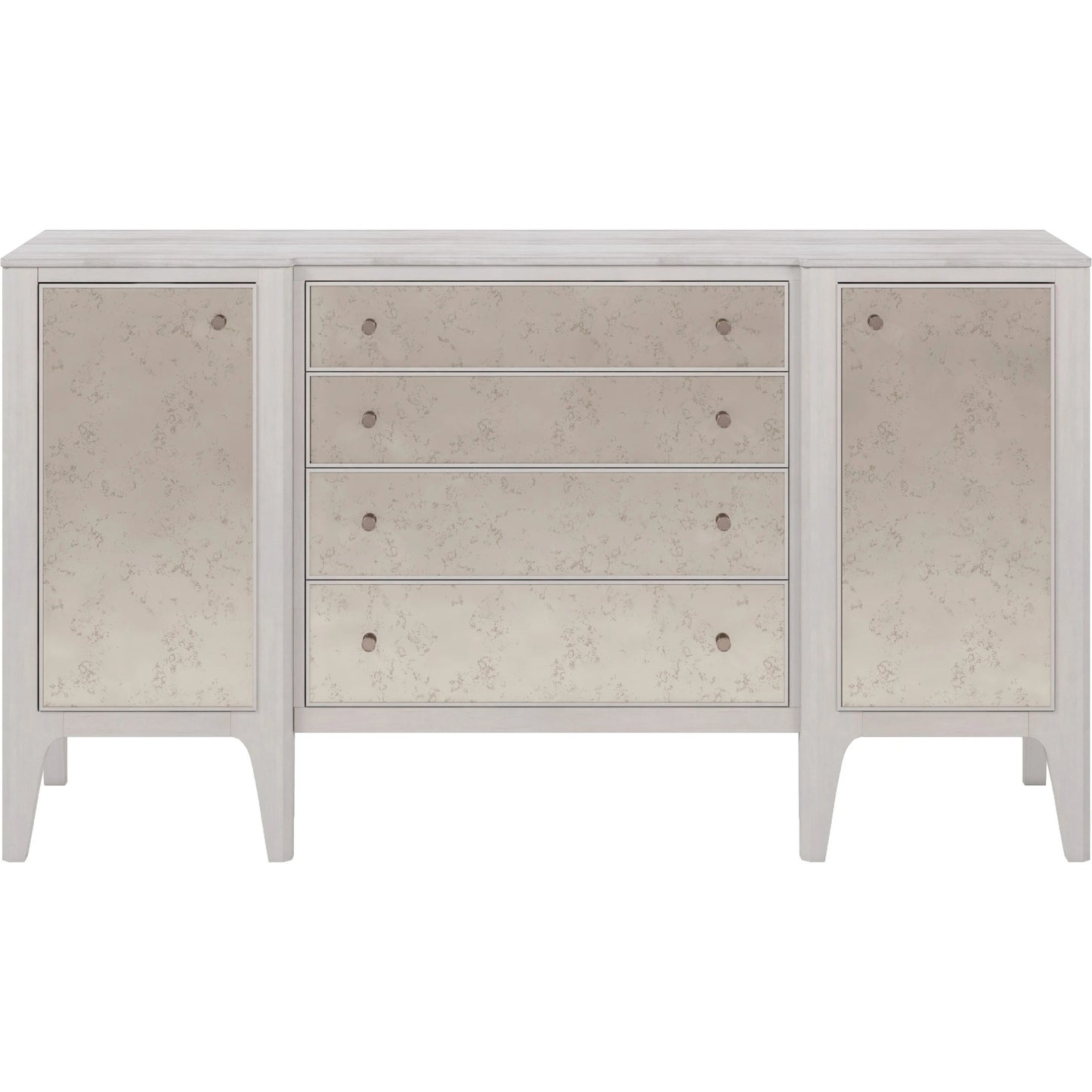 002 SI-2155799 | Additional Silo | Mezzanine Buffet by A.R.T. Furniture in dove gray. Made from parawood, poplar solids, maple veneer, mirror, travertine in a modern style.