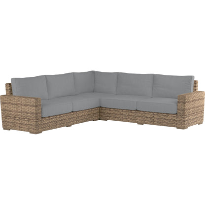 Havana Outdoor Sectional by Sunset West in tobacco. Made from resin wicker in a modern style.
