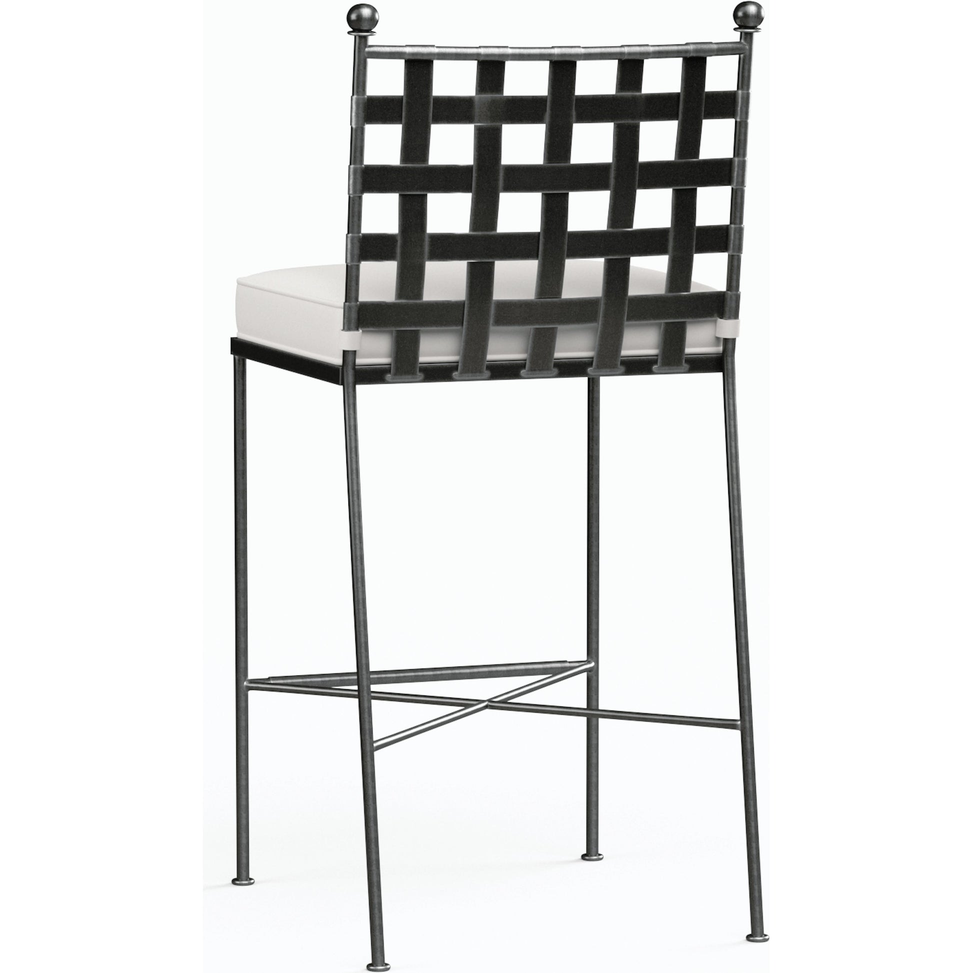 Provence Outdoor Barstool by Sunset West. Made from wrought iron in a modern style.