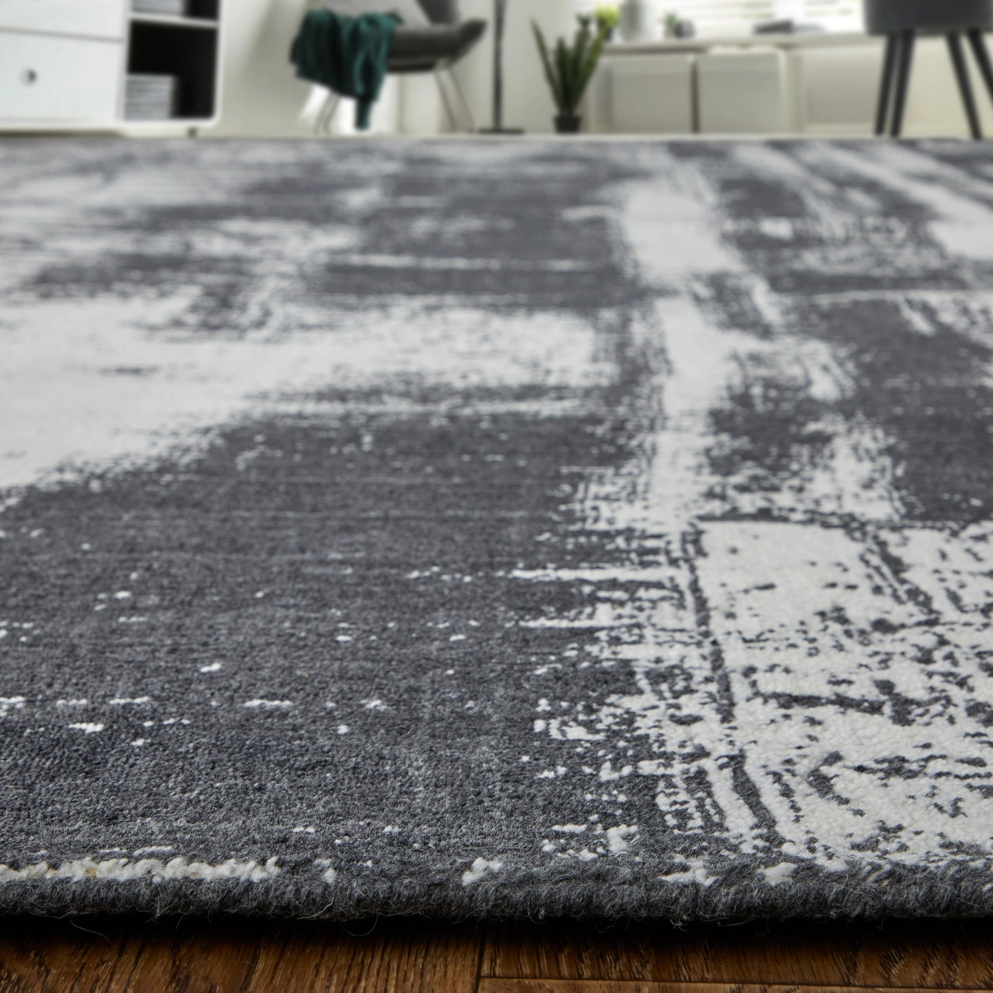 005 SI-2006000,SI-2006001,SI-2006002,SI-2006003,SI-2006004,SI-2006006 | Closeup | Coda Rug - 8929F by Feizy in black, white. Made from wool, viscose in a unique style.