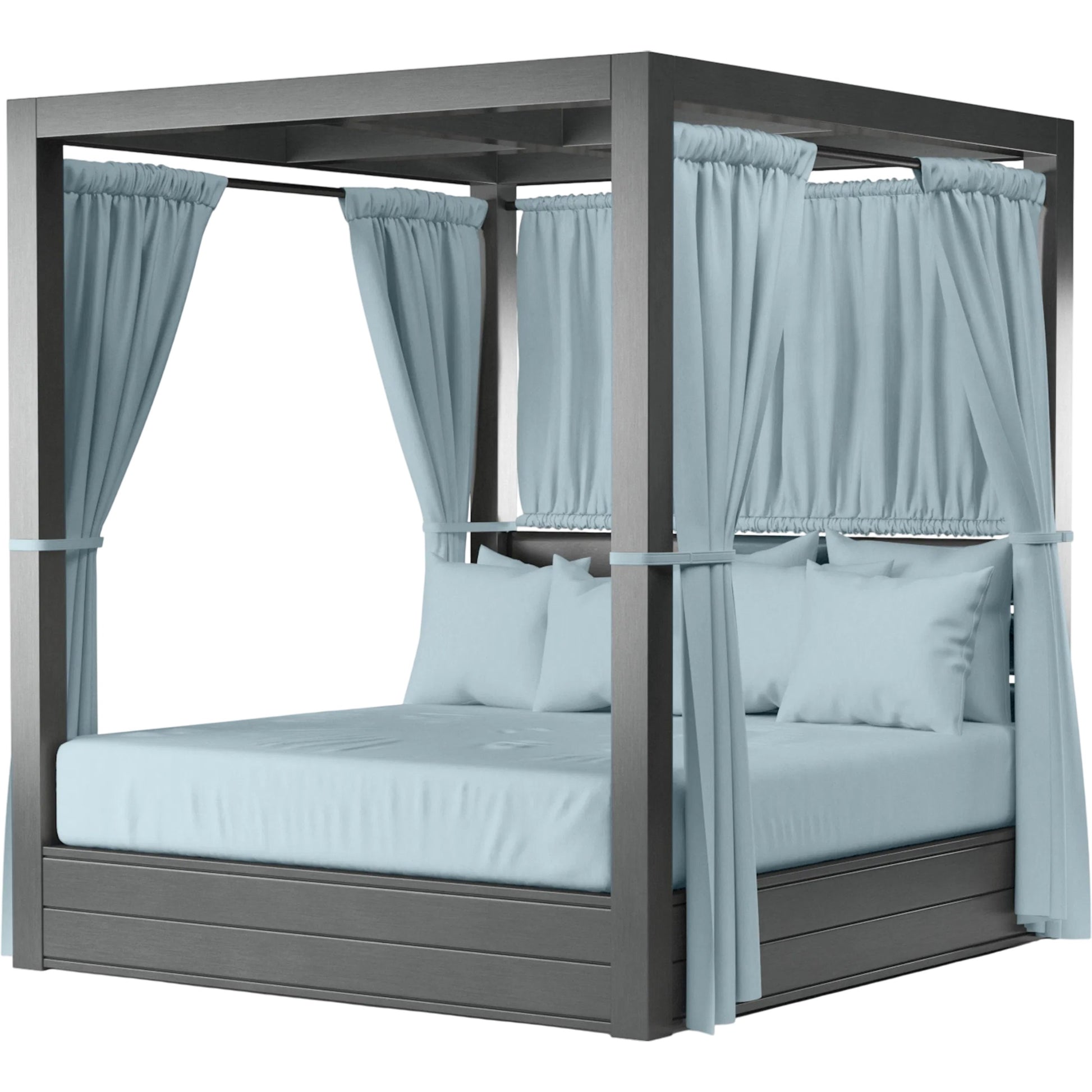 Redondo Outdoor Resort King Day Bed by Sunset West in grays. Made from aluminum in a modern style.