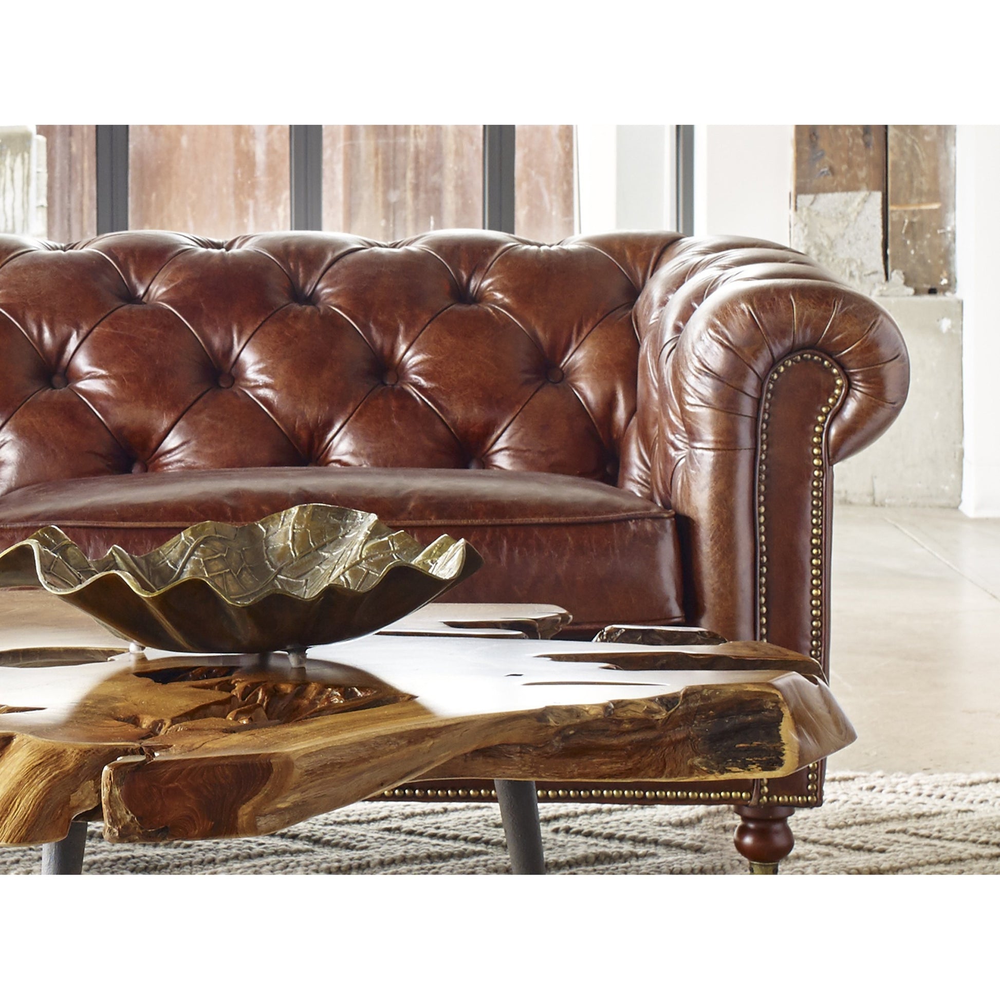 Birmingham Sofa by Moe's Home Collection. Made from top grain leather, hardwood, plywood frame in a traditional style.