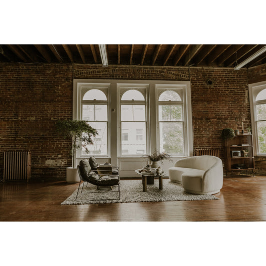 Connor Club Chair Open Road Leather by Moe's Home Collection. Made from upholstery: top-grain leather, iron frame, bonded leather cushion support, foam, feather fill in a modern style.