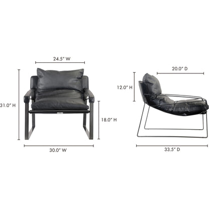 Connor Club Chair Open Road Leather by Moe's Home Collection. Made from upholstery: top-grain leather, iron frame, bonded leather cushion support, foam, feather fill in a modern style.