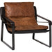 Connor Club Chair Open Road Leather by Moe's Home Collection. Made from upholstery: top-grain leather, iron frame, bonded leather cushion support, foam, feather fill in a modern style.