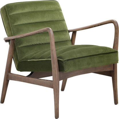 Anderson Armchair by Moe's Home Collection in dark ivy velvet. Made from upholstery: 100% polyester fiber, ash wood frame, plywood, foam cushioning in a traditional style.