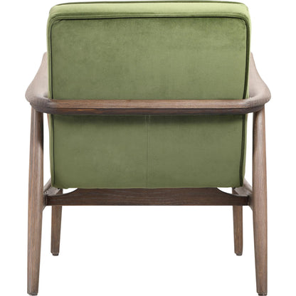 Anderson Armchair by Moe's Home Collection in dark ivy velvet. Made from upholstery: 100% polyester fiber, ash wood frame, plywood, foam cushioning in a traditional style.