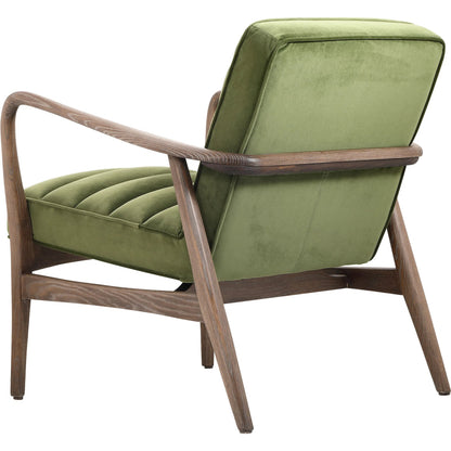 Anderson Armchair by Moe's Home Collection in dark ivy velvet. Made from upholstery: 100% polyester fiber, ash wood frame, plywood, foam cushioning in a traditional style.