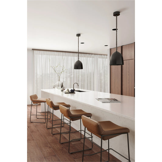 Starlet Counterstool by Moe's Home Collection in cappuccino. Made from top grain leather, iron legs, foam, plywood in a rustic style.